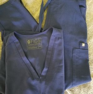 Figs deep royal blue scrub set xxs